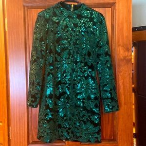 Sequins Green Party Dress